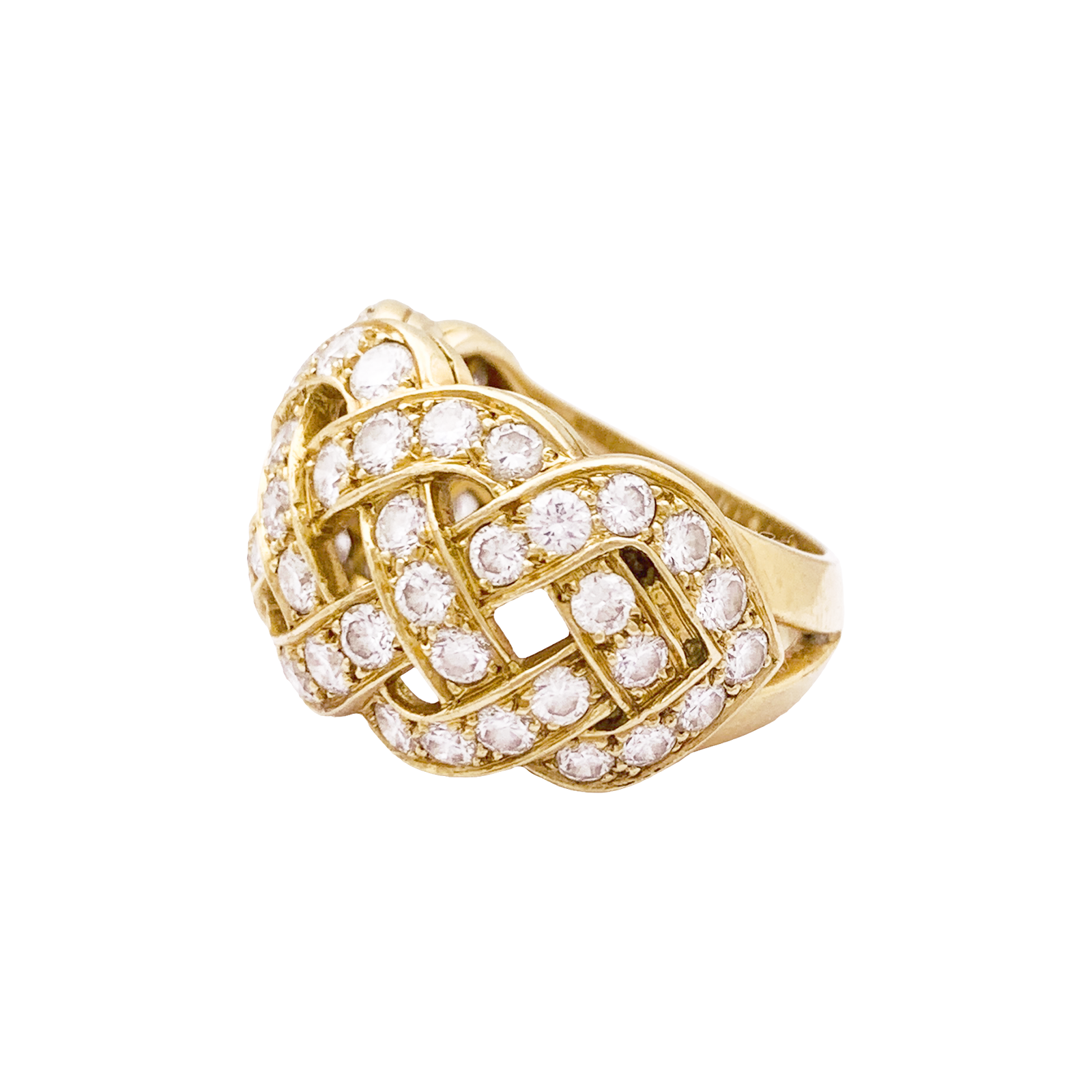 Bague Van Cleef & Arpels, « Tresse », or jaune 750/000, diamants. 3