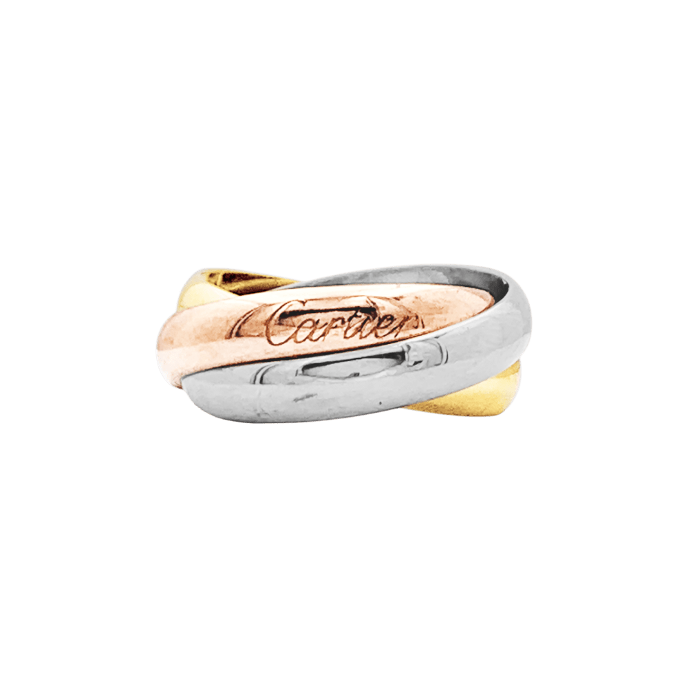 Bague Cartier, modèle "Trinity", trois tons d'or. 2