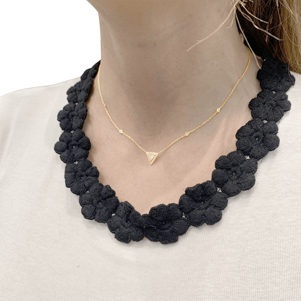 Collier Messika, "Théa", or rose et diamants. 6