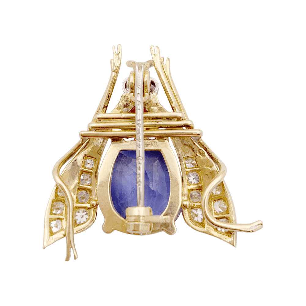 Broche Van Cleef & Arpels, « Abeille », platine, or jaune, saphir, rubis et diamants. 5