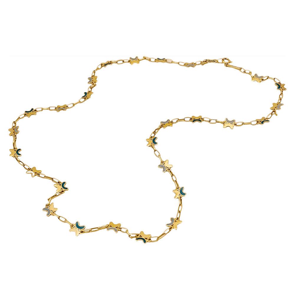 Collier CHAUMET en or jaune et émail « plique-à-jour ». 4