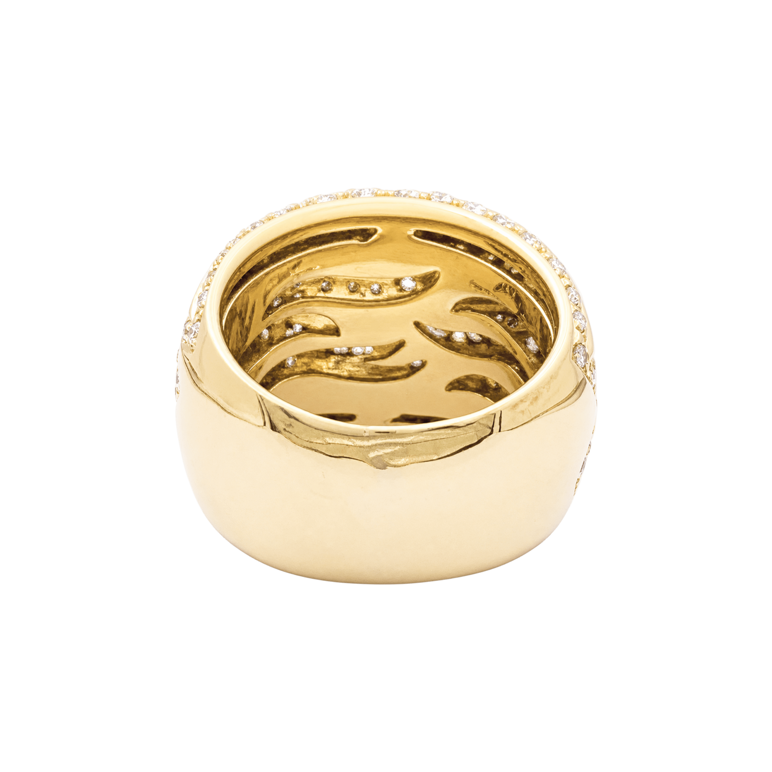 Bague Damiani en or jaune, pavage diamants, diamants bruns. 4