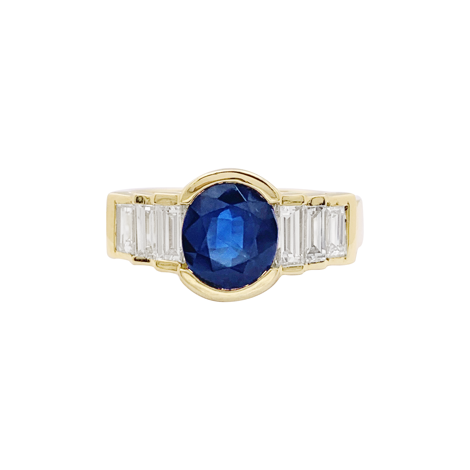 Bague Mellerio en or jaune saphir et diamants. 1