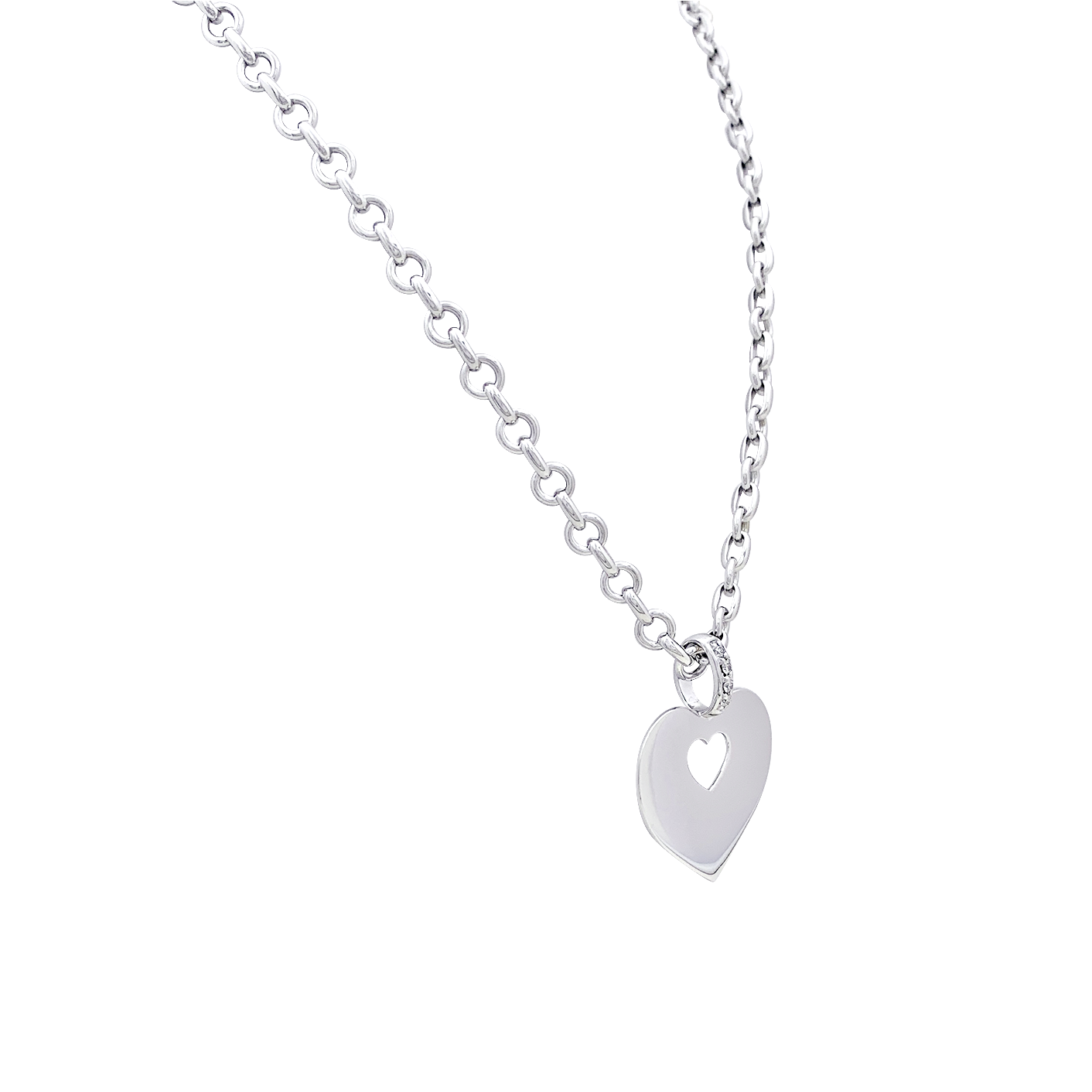 Collier Poiray "Coeur Secret" or blanc, diamants. 1