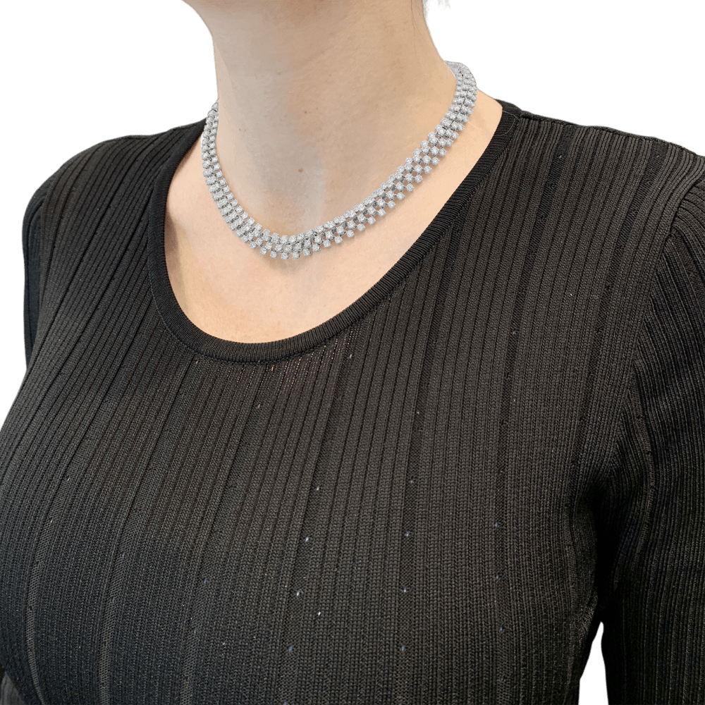 Collier Boucheron, "Angélique", rivière de diamants, or blanc. 5