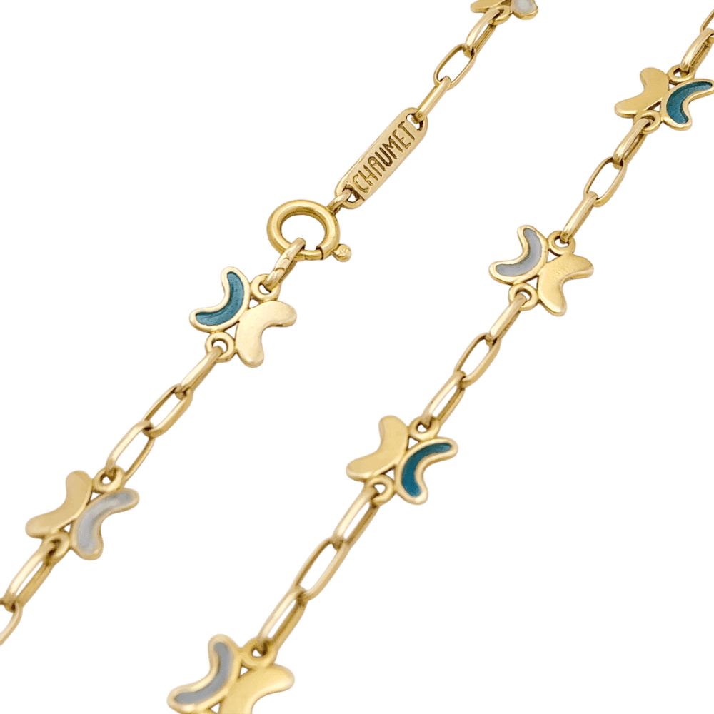 Collier CHAUMET en or jaune et émail « plique-à-jour ». 5
