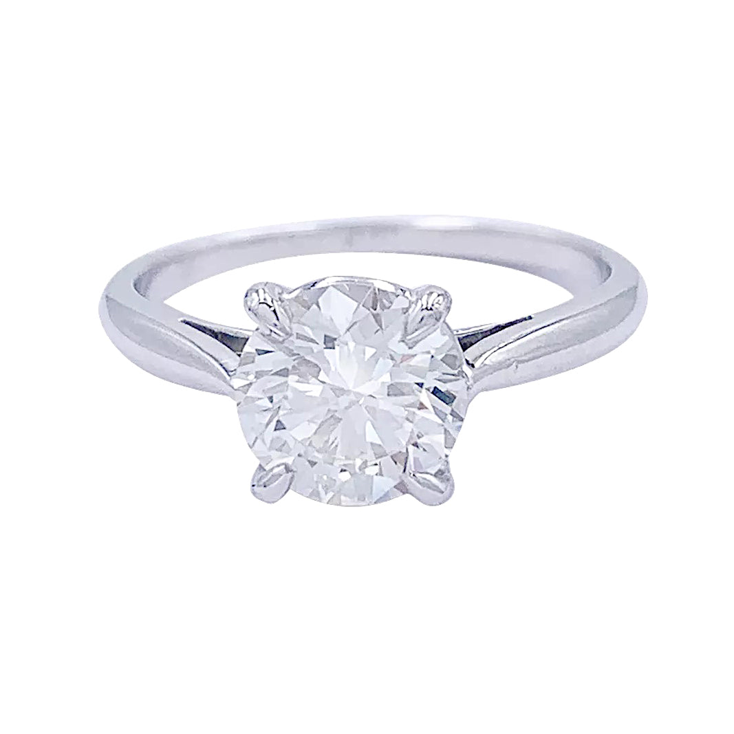 Bague solitaire en or blanc, diamant 1,36 carat. 5