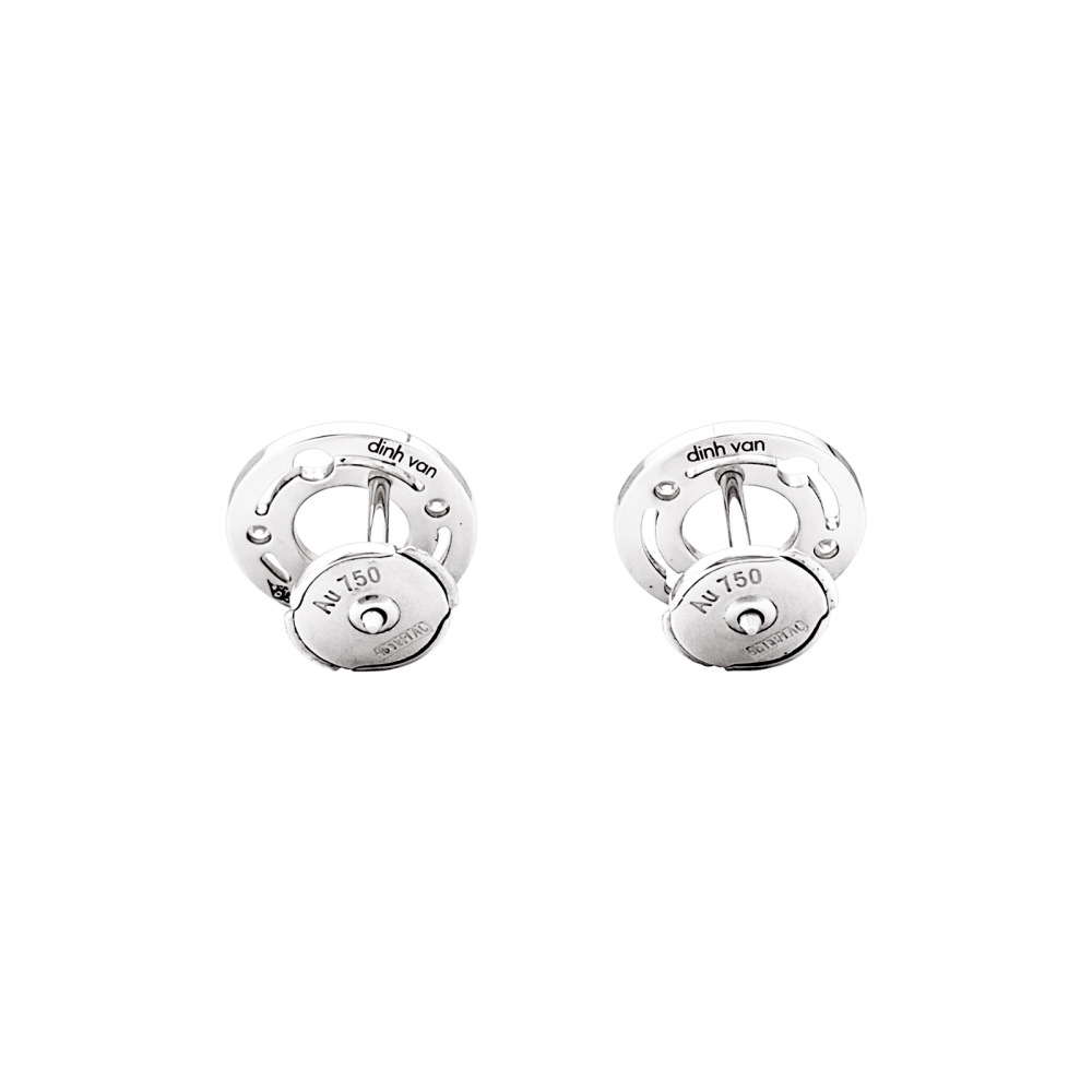Puces d'oreilles Dinh Van, "Pulse", or blanc et diamants. 4