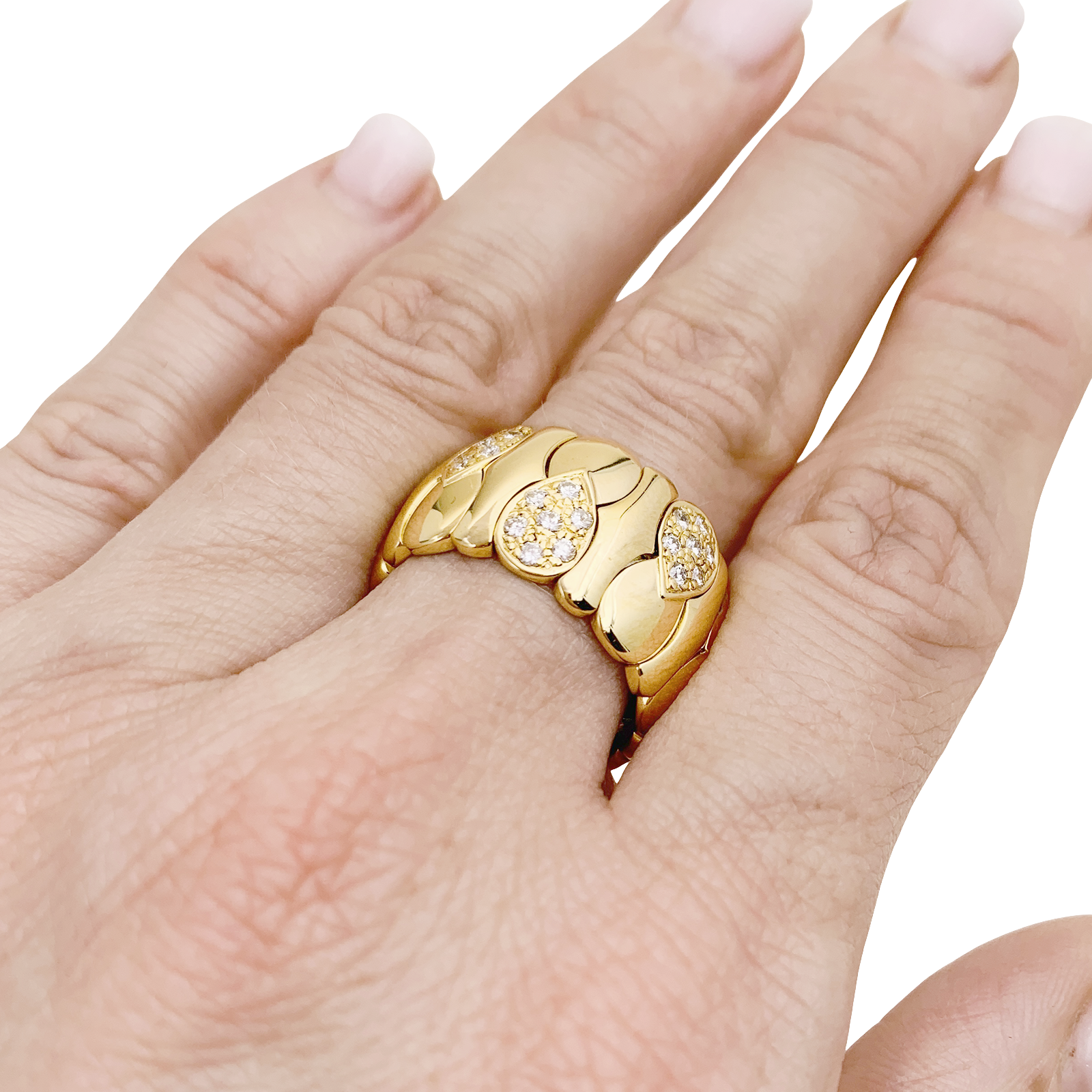 Bague or jaune, diamants. 5