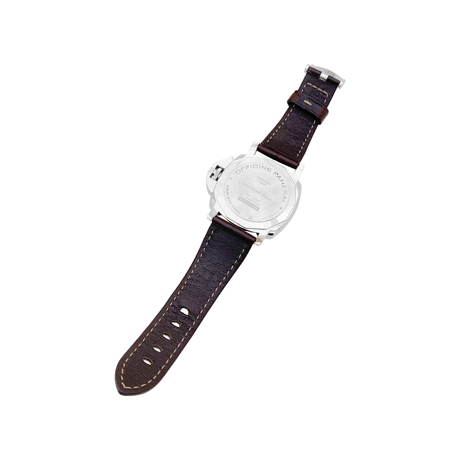 Montre "Panerai Luminor Due", acier, cuir. 3