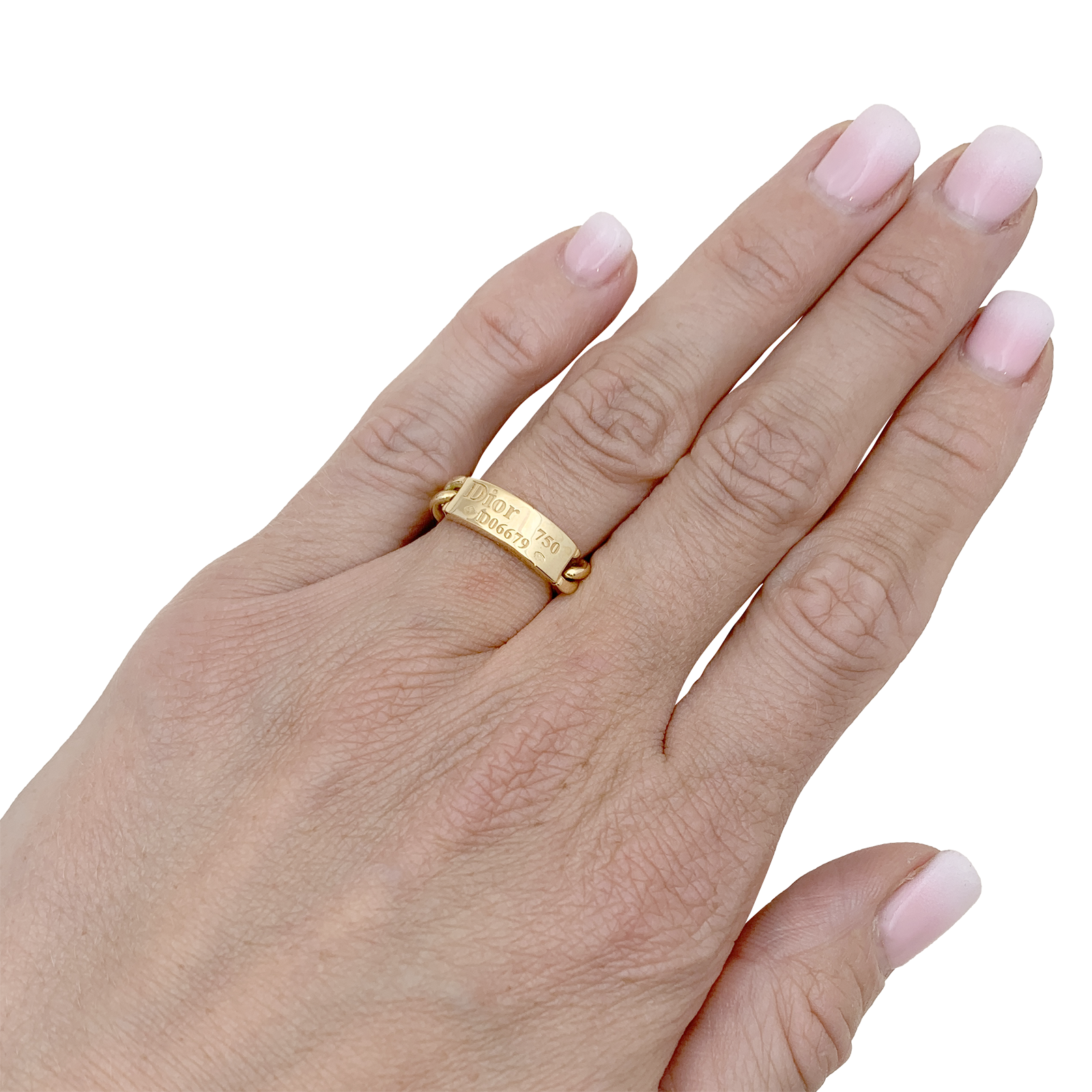 Bague DIOR, "Gourmette" en or jaune. 5