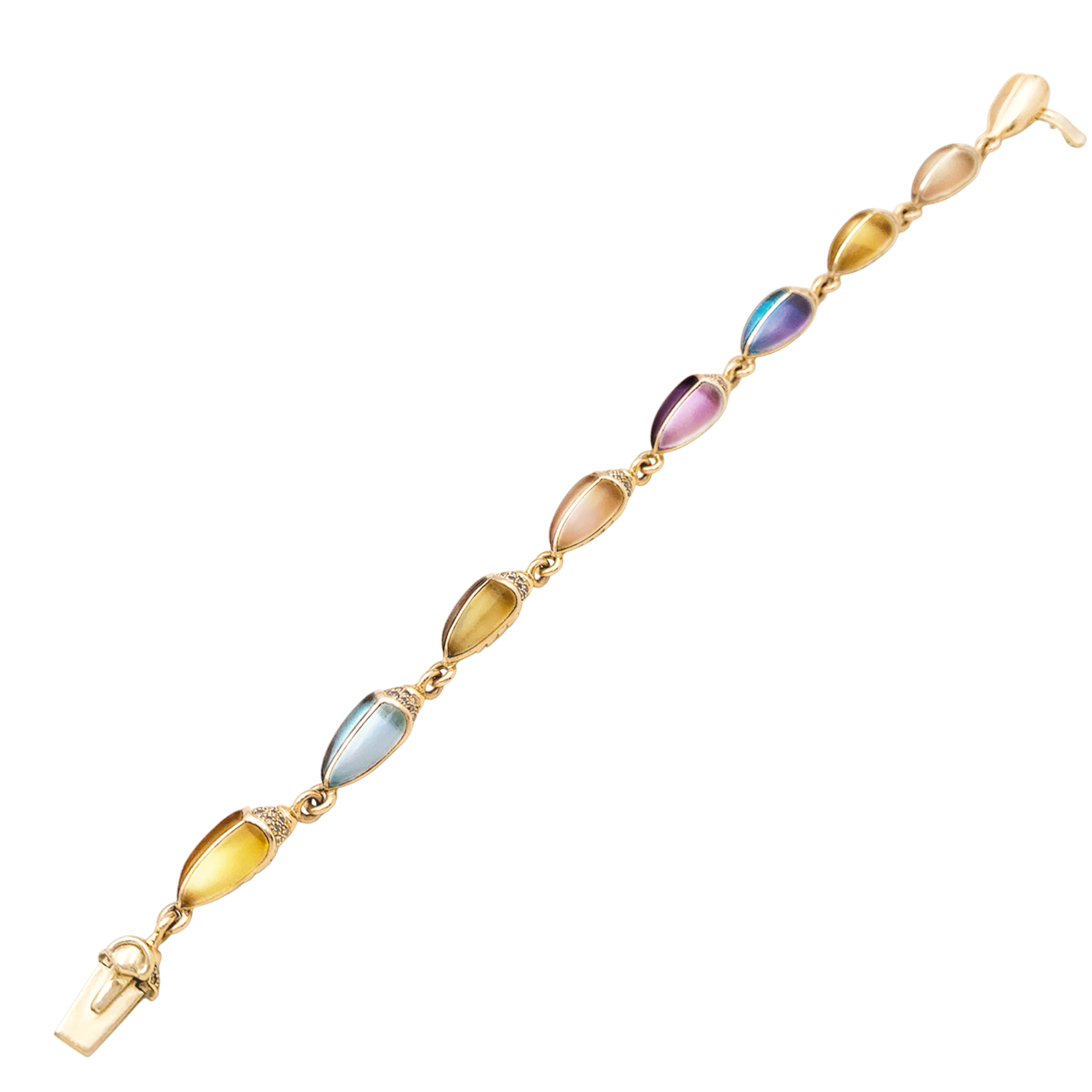 Bracelet Bibi Van Der Velden , «Mini Scarab Opal Eternity», or rose, pierres de couleurs. 2