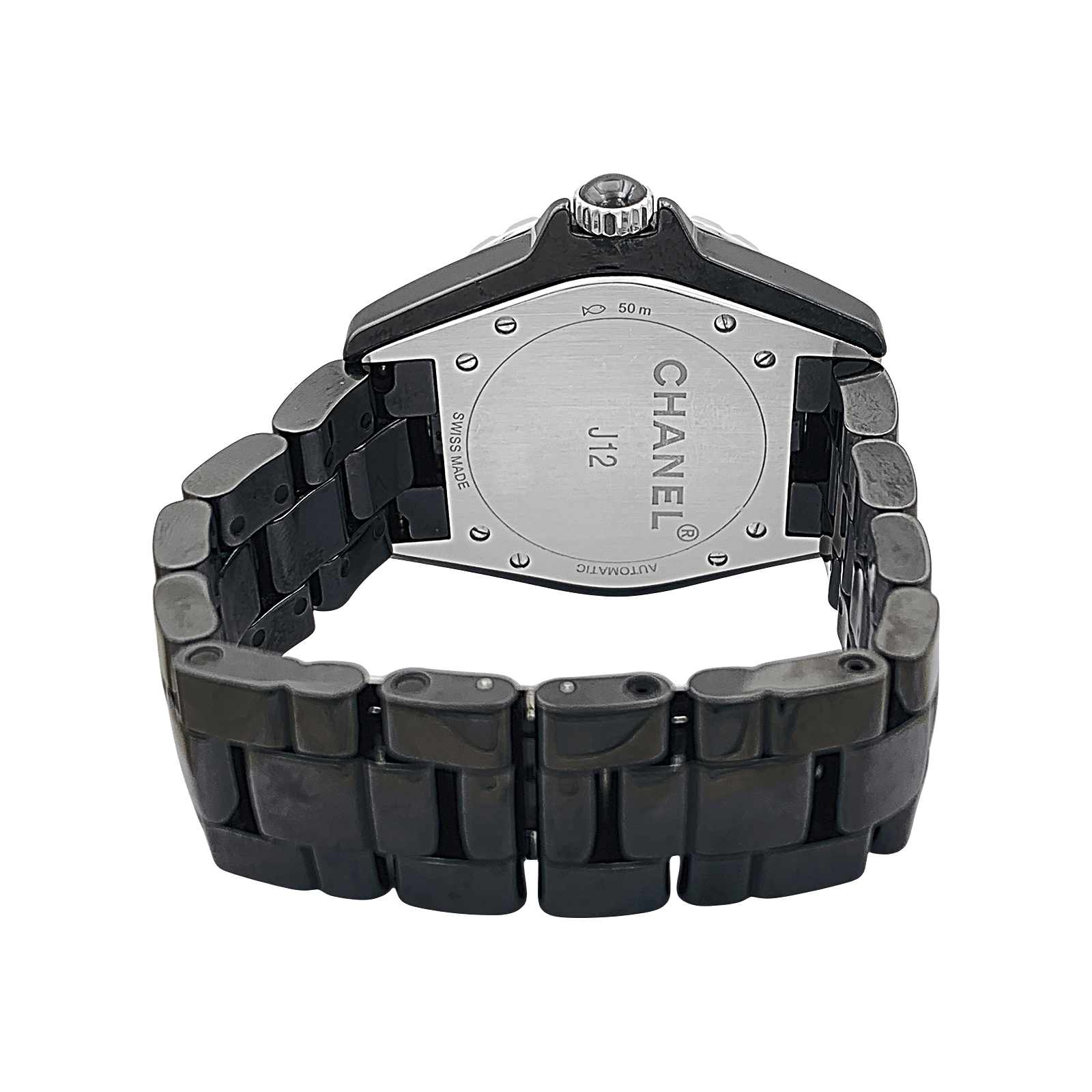 Montre Chanel, "J12", céramique noire, diamants. 1