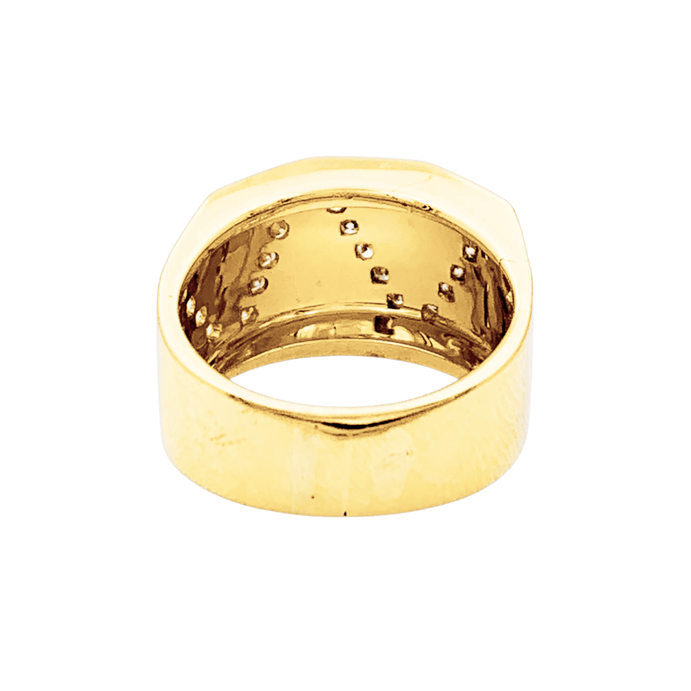 Bague or jaune et lignes de diamants. 4