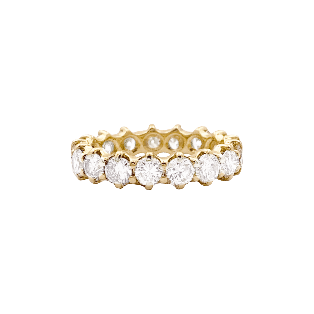 Bague alliance américaine or jaune et diamants. 3