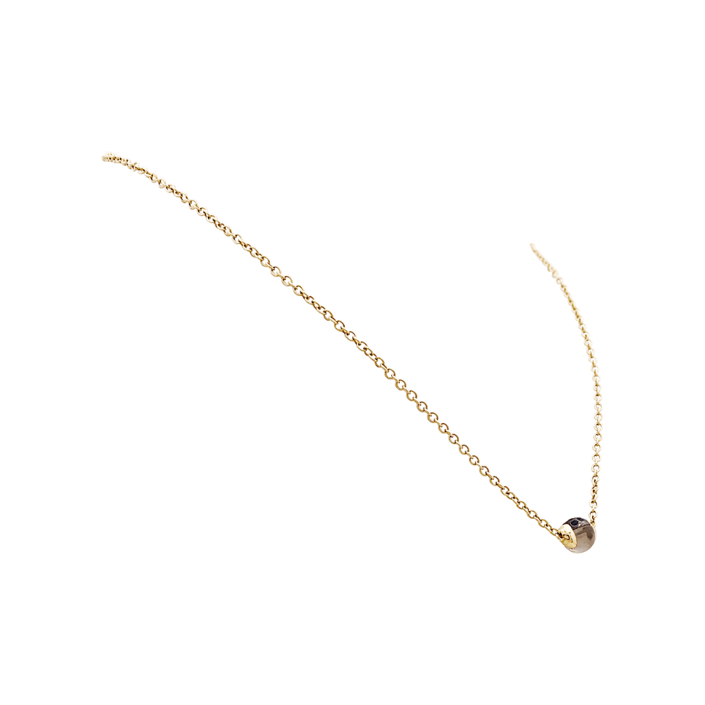 Collier Pomellato, "M'ama non M'ama", or rose, pierre de lune, argent et saphirs. 4