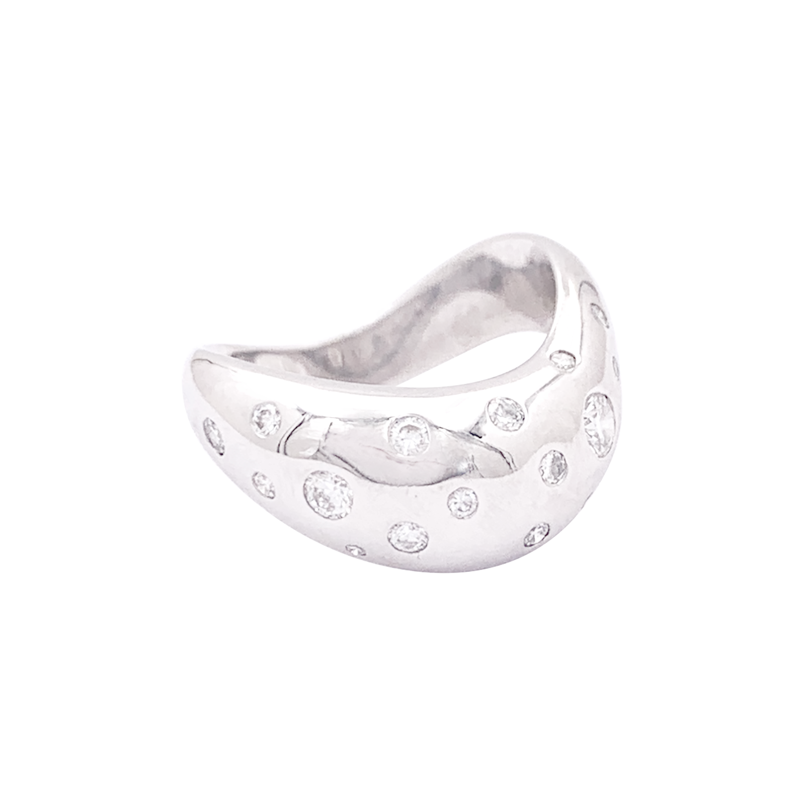 Bague Fred "Mouvementée" or blanc, diamants. 1