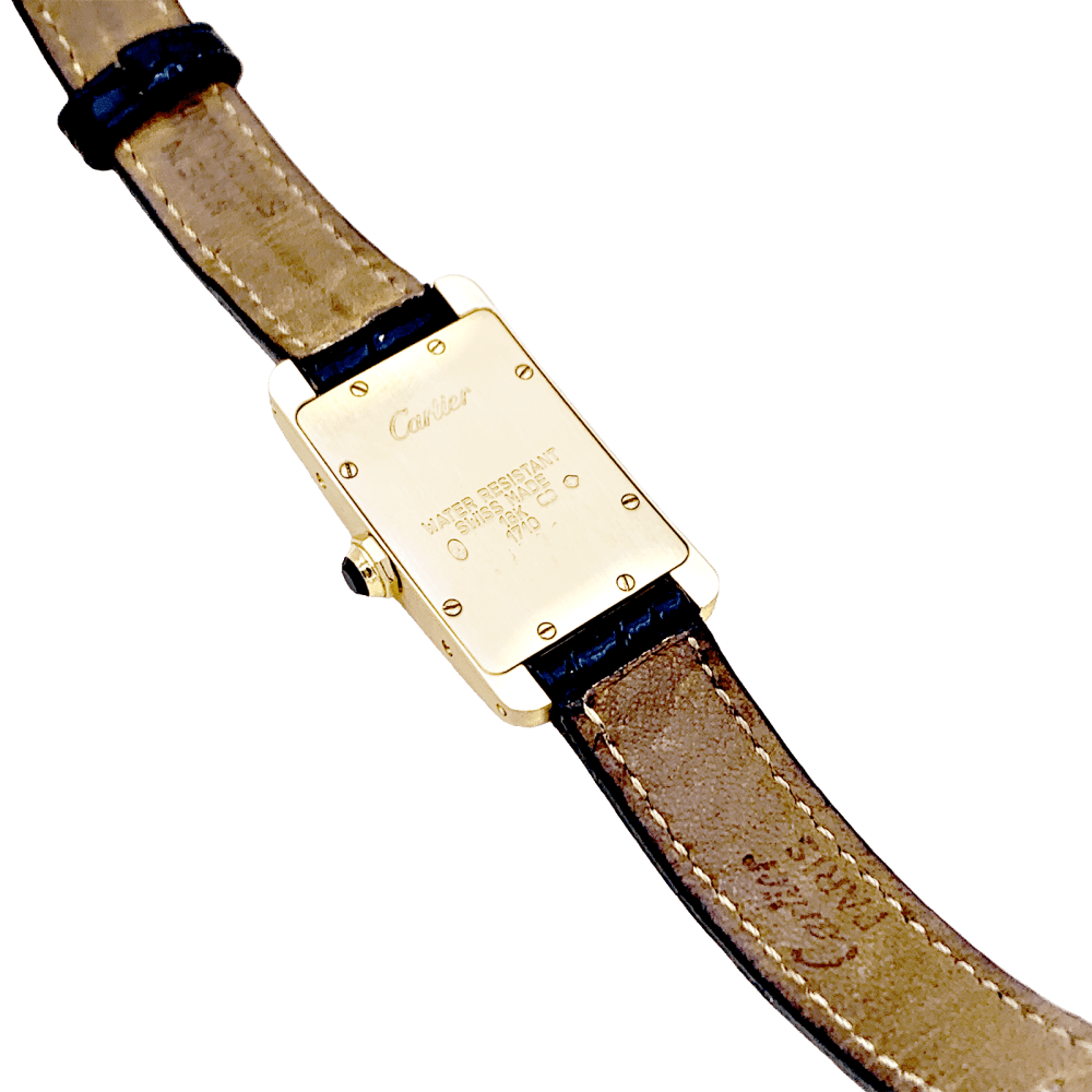 Montre Cartier, « Tank Américaine », or jaune, cuir 3
