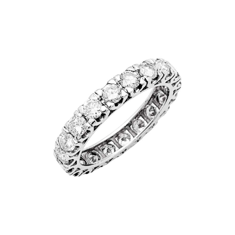 Alliance tour complet, or blanc et diamants. 3