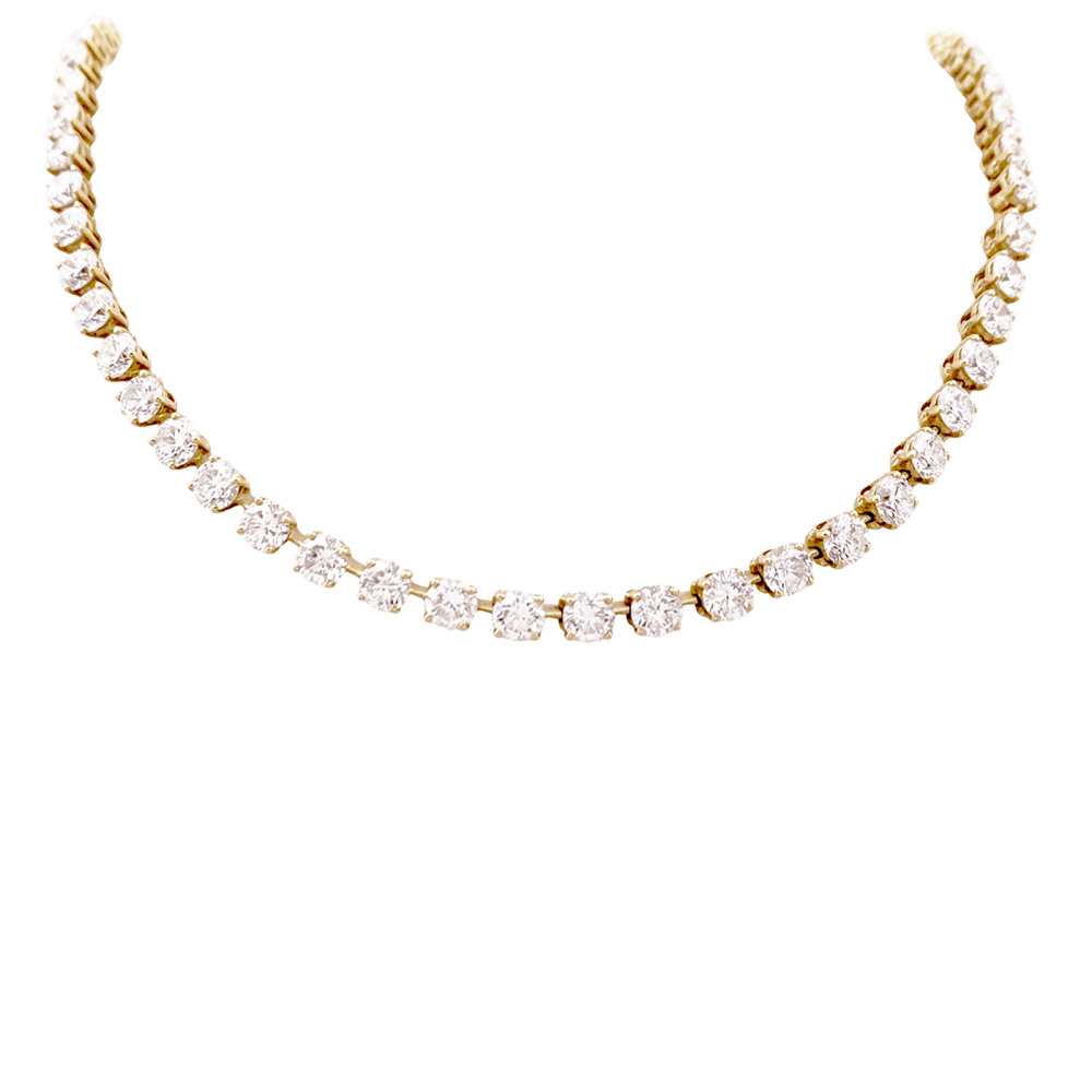 Collier rivière Cartier, or jaune et diamants. 1