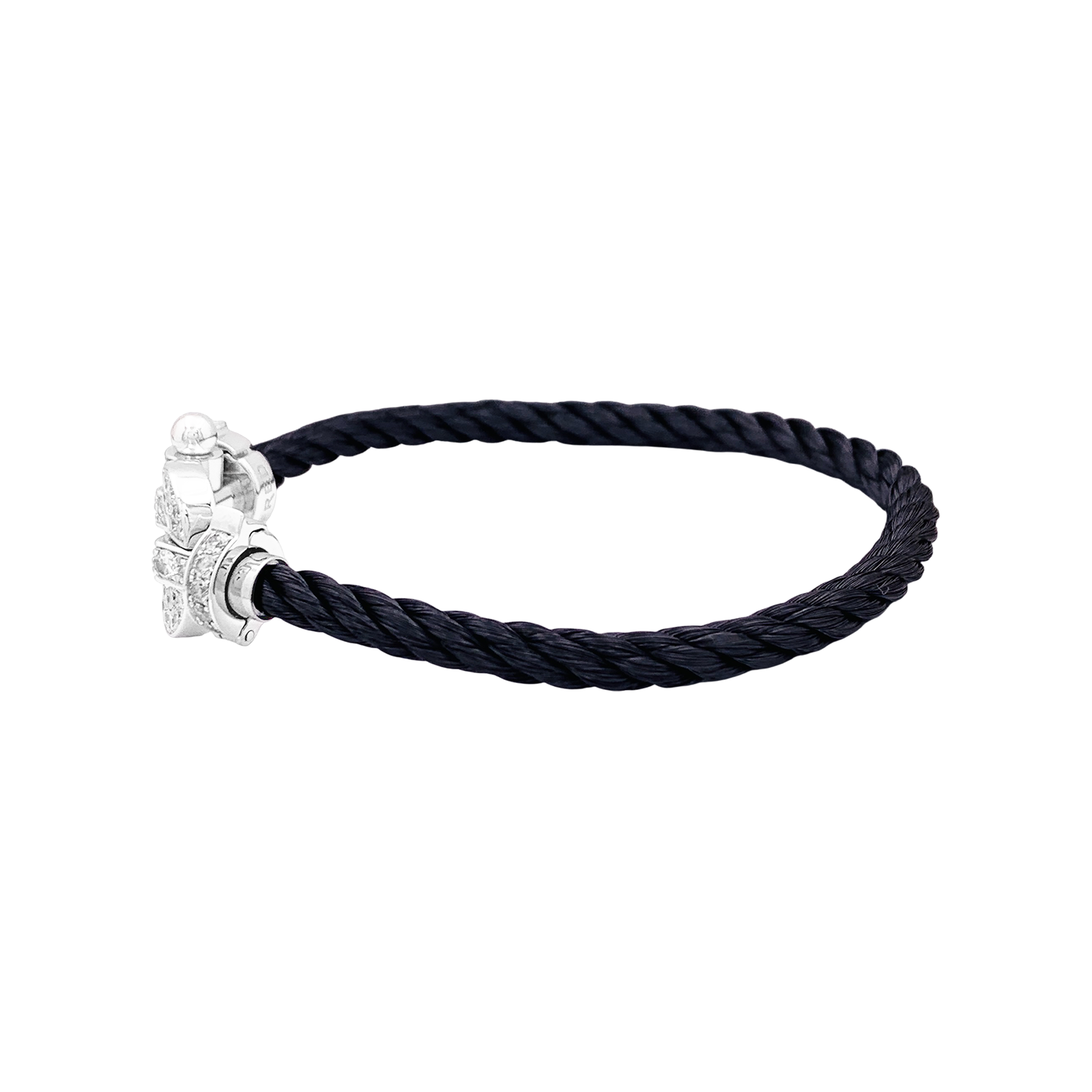 Bracelet Fred, "Force 10" or blanc, diamants. 3