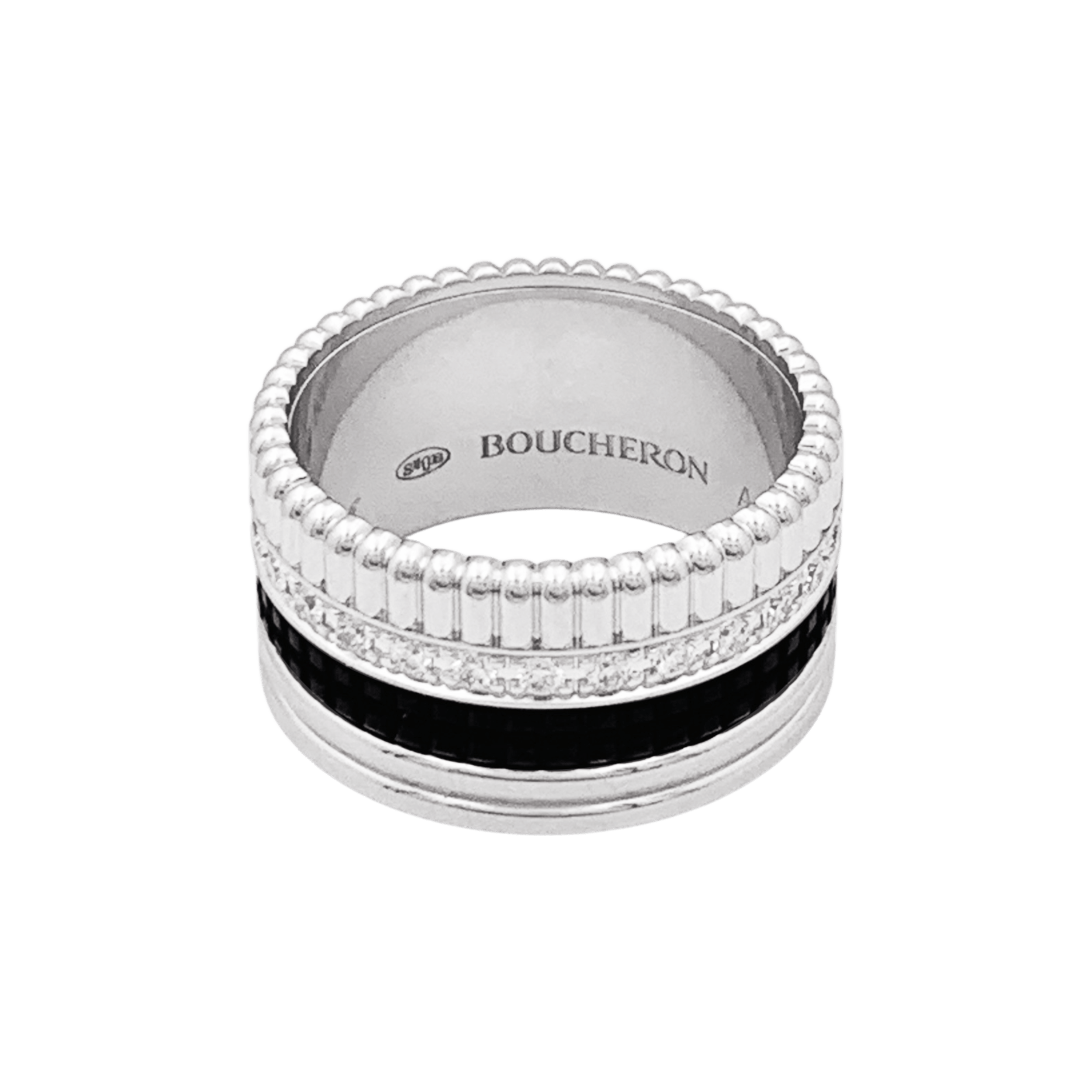 Bague Boucheron, "Quatre Black Edition Large", or blanc, PVD et diamants. 5