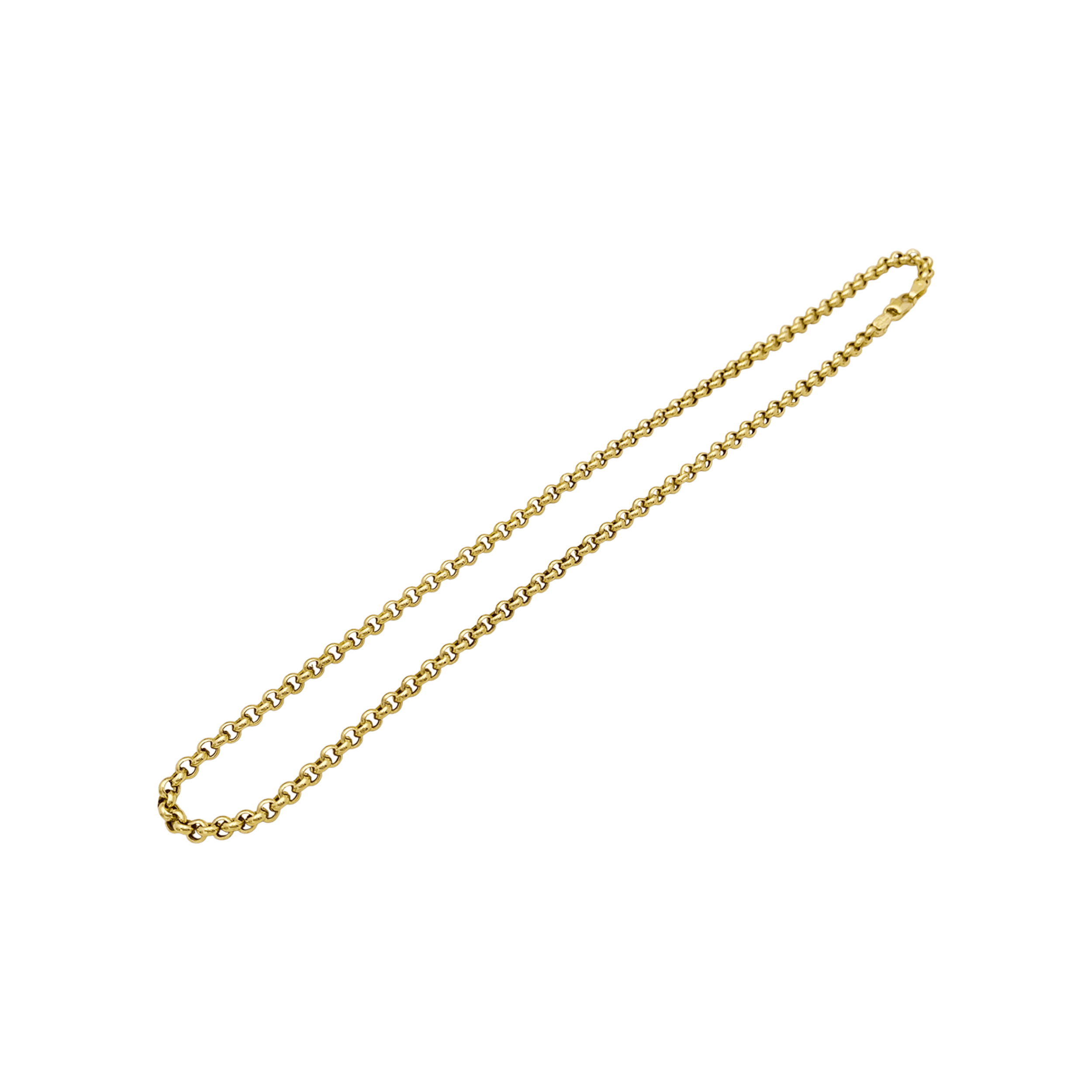 Collier maille jaseron, or jaune. 3