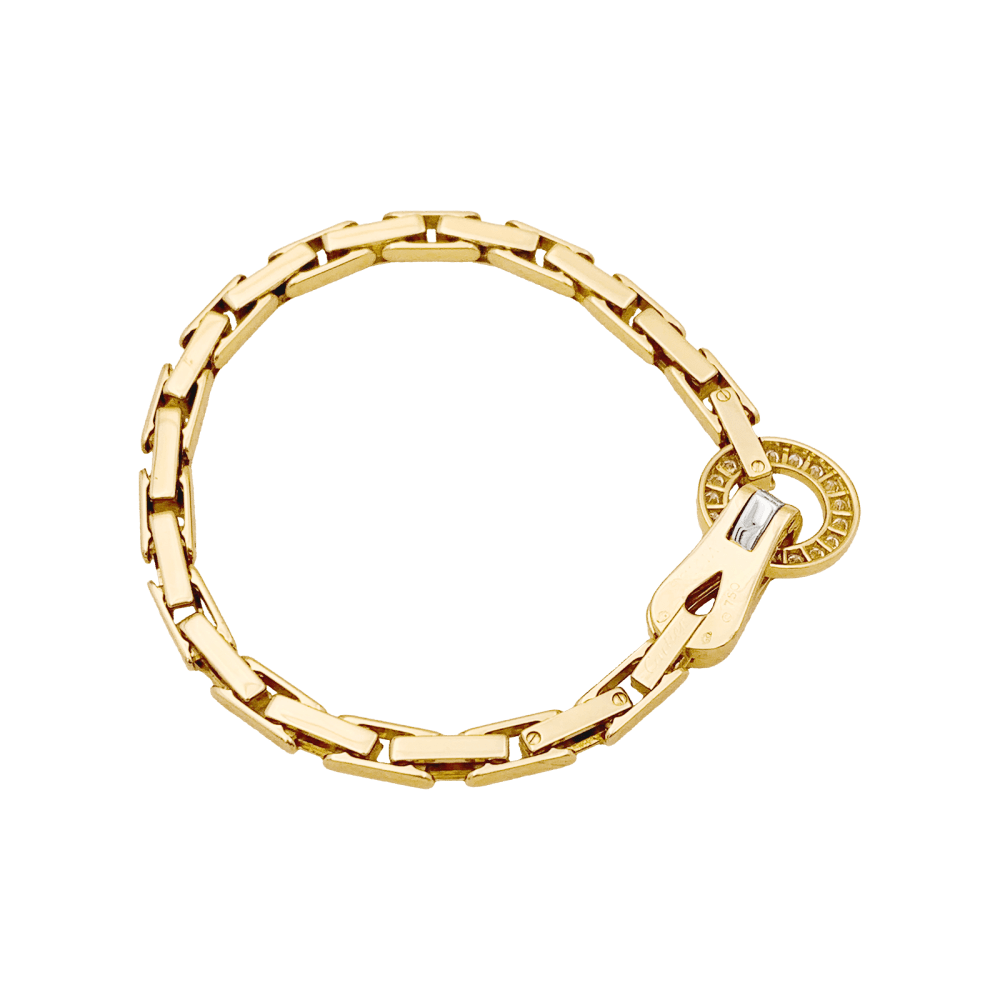 Bracelet Cartier, "Agrafe", or jaune, diamants. 4
