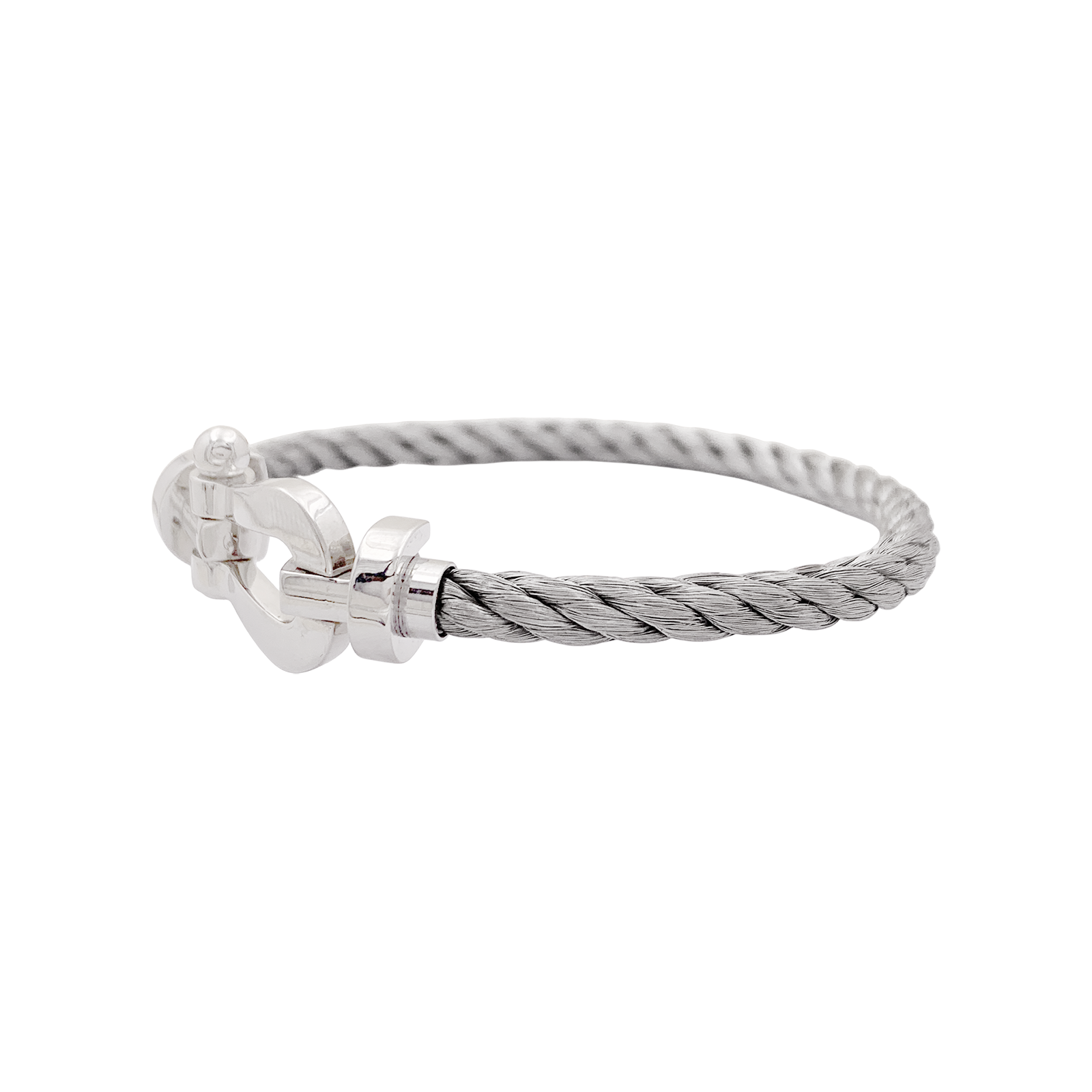 Bracelet Fred, "Force 10", or blanc, acier. 4