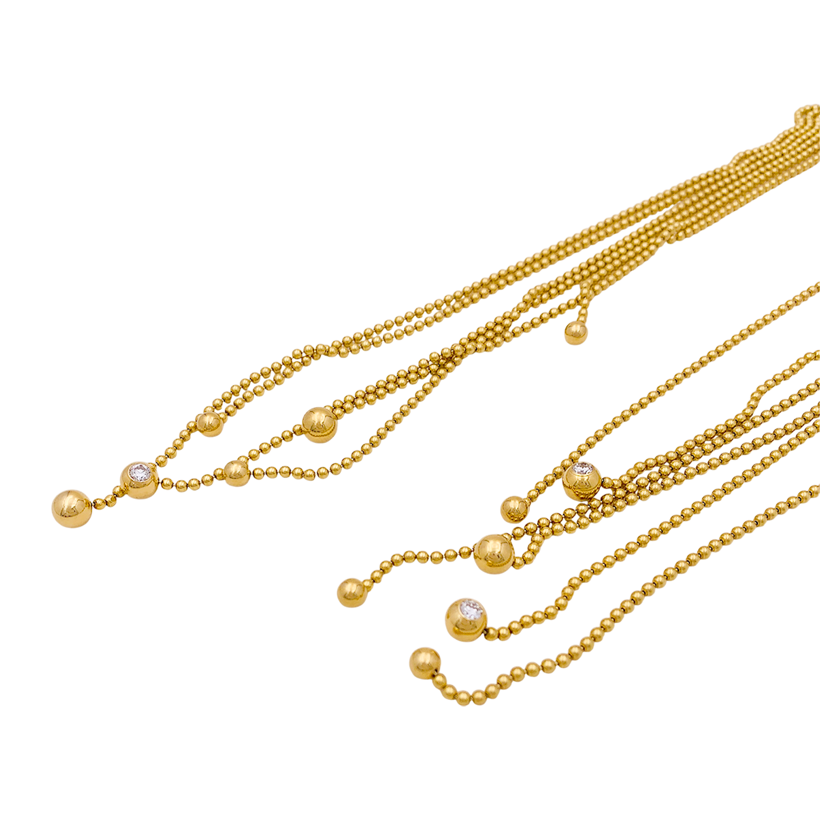 Collier Cartier, "Draperie", or jaune, diamants. 4