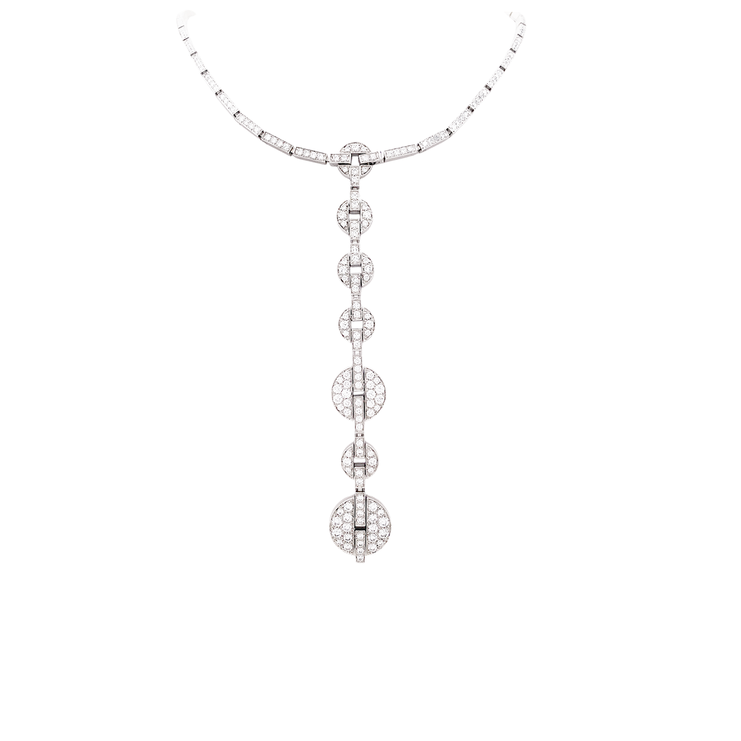 Collier Haute Joaillerie Cartier "Himalia" or blanc, diamants. 2