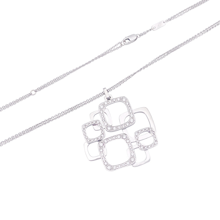 Collier Dinh Van, "Surimpression", or blanc, diamants. 3