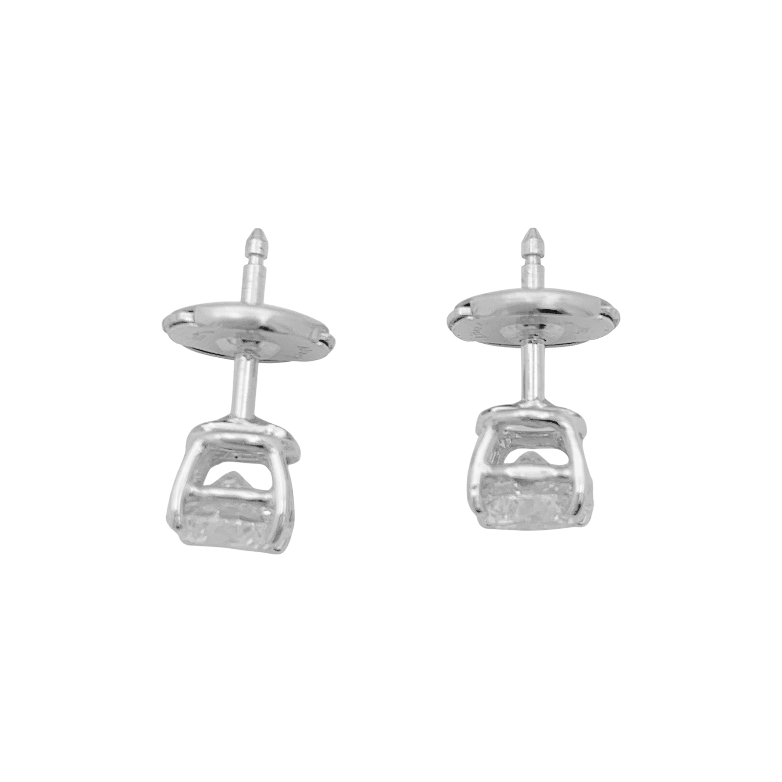 Puces d'oreilles or blanc 750/000, diamants. 5
