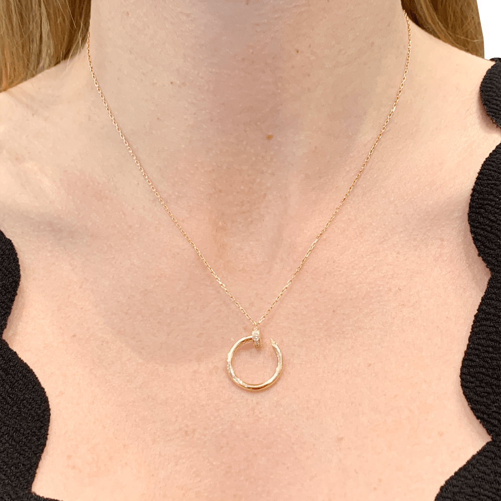 Collier Cartier, "Juste un Clou", or rose et diamants. 6