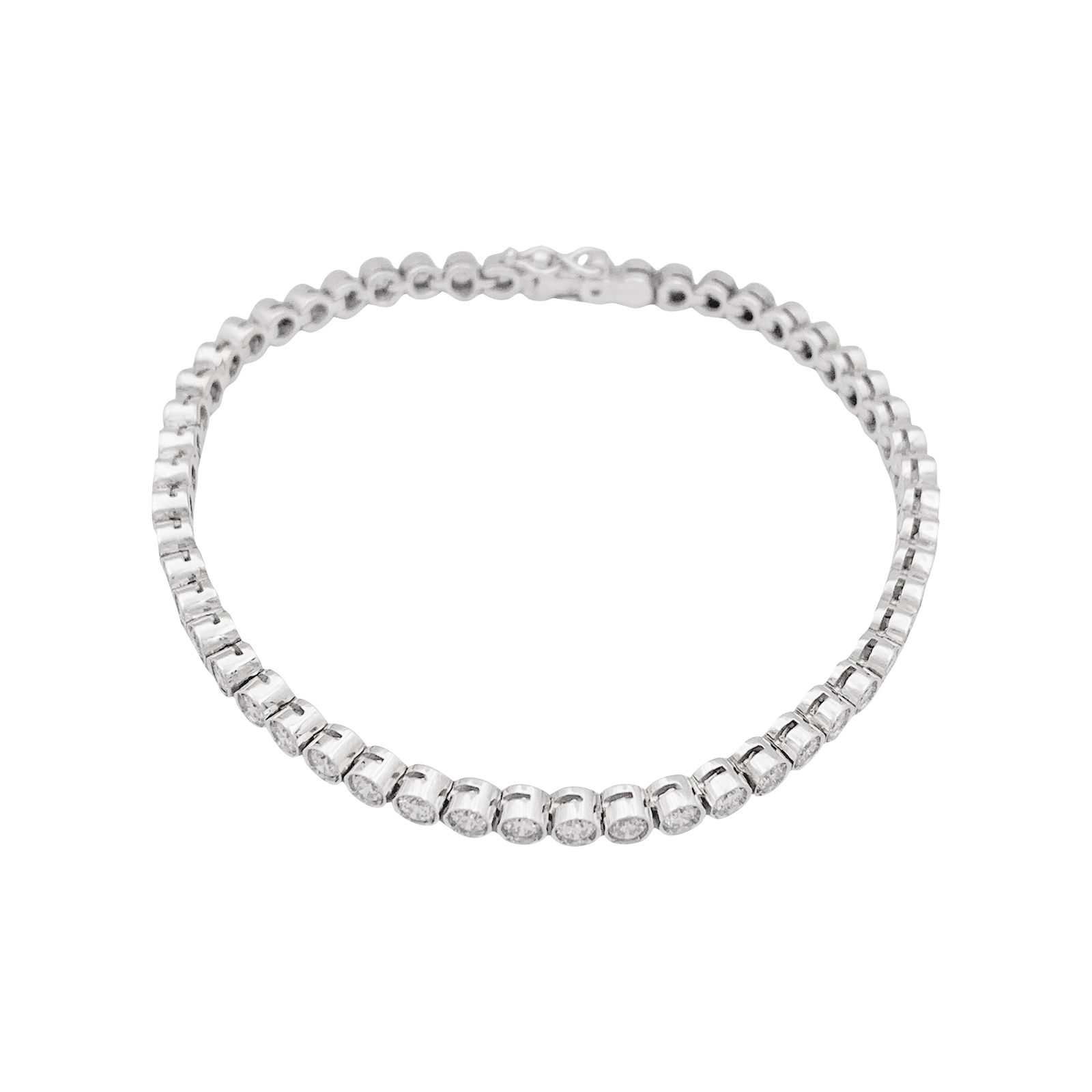 Bracelet ligne diamants en or blanc. 2