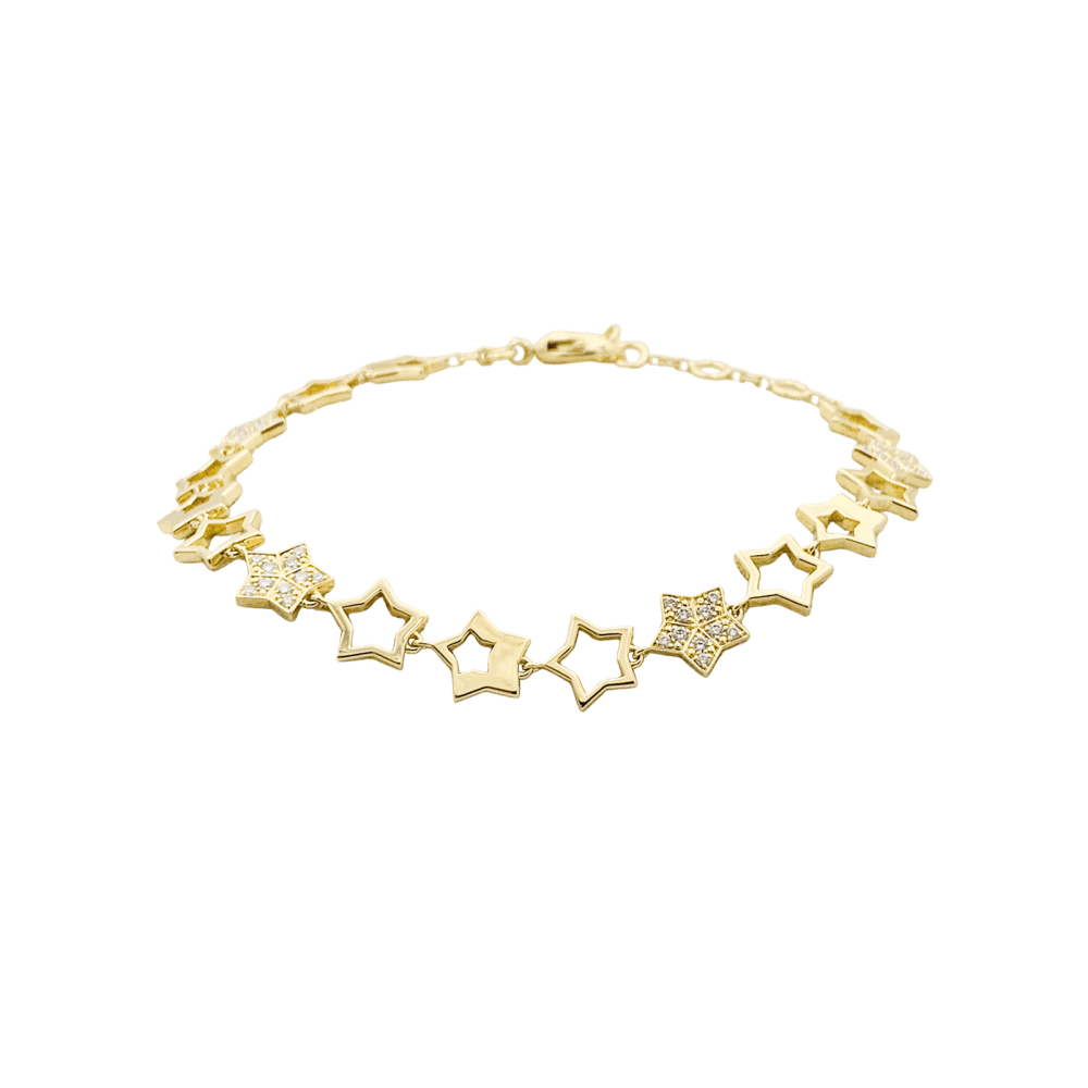 Bracelet Fred, "Star", or jaune et diamants. 1