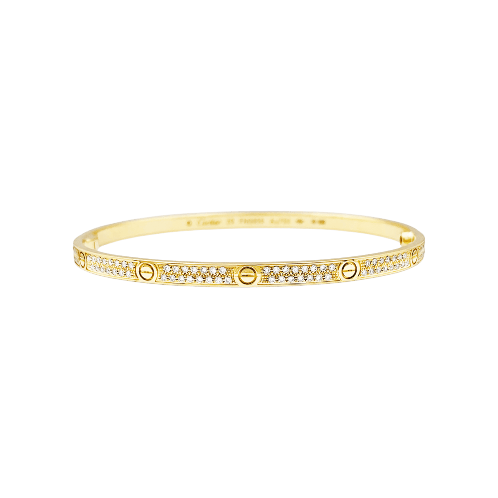 Bracelet CARTIER, "Love", or jaune, diamants. 1