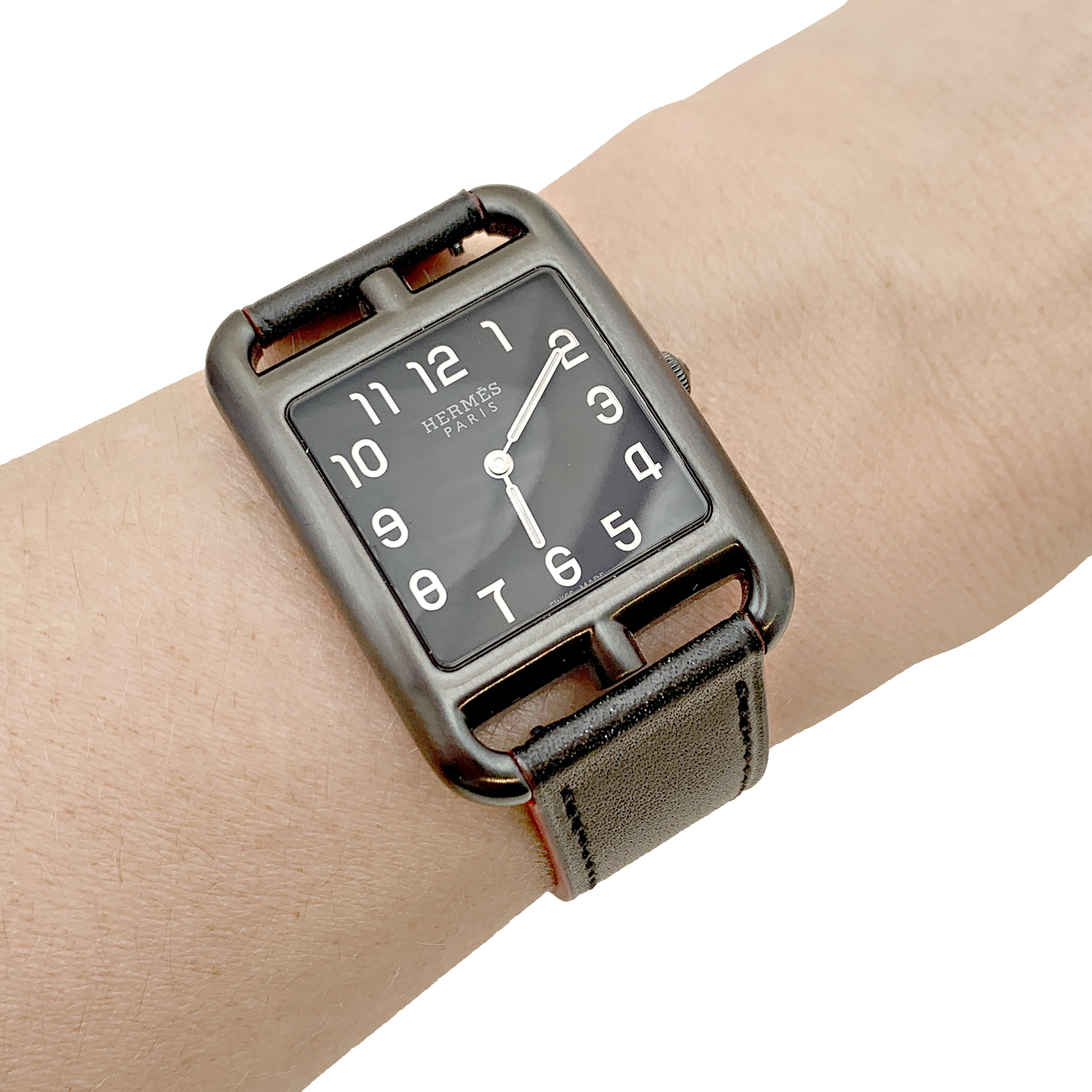 Montre Mixte Hermès, "Cape Cod Shadow, acier noirci, cuir. 5