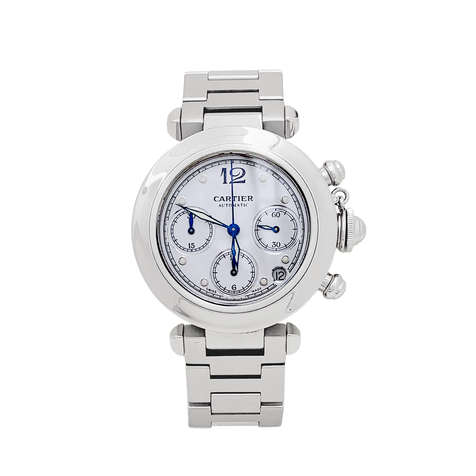Montre Cartier "Pasha" acier. 3