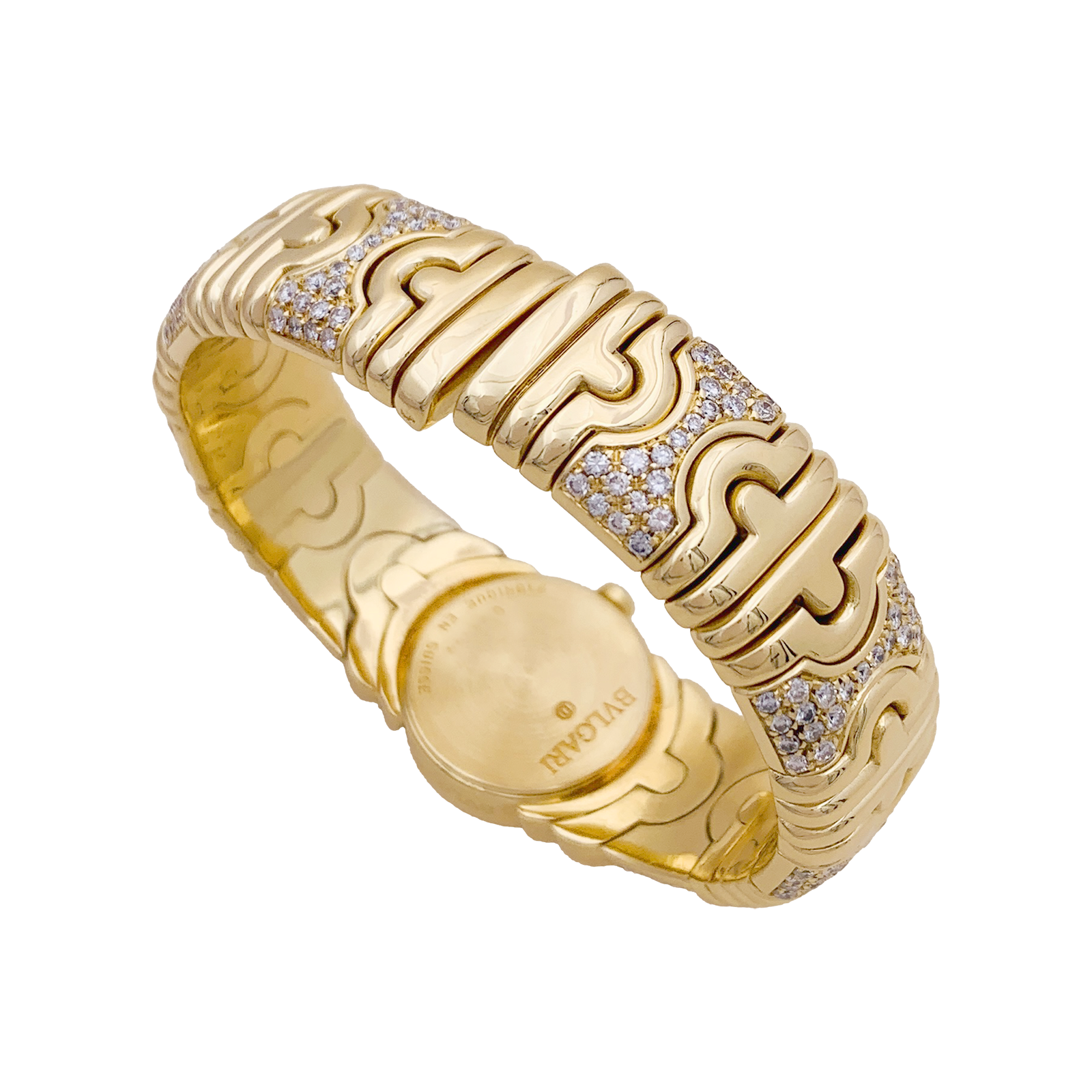 Montre Bulgari,"Parentesi", en or jaune, diamants. 3