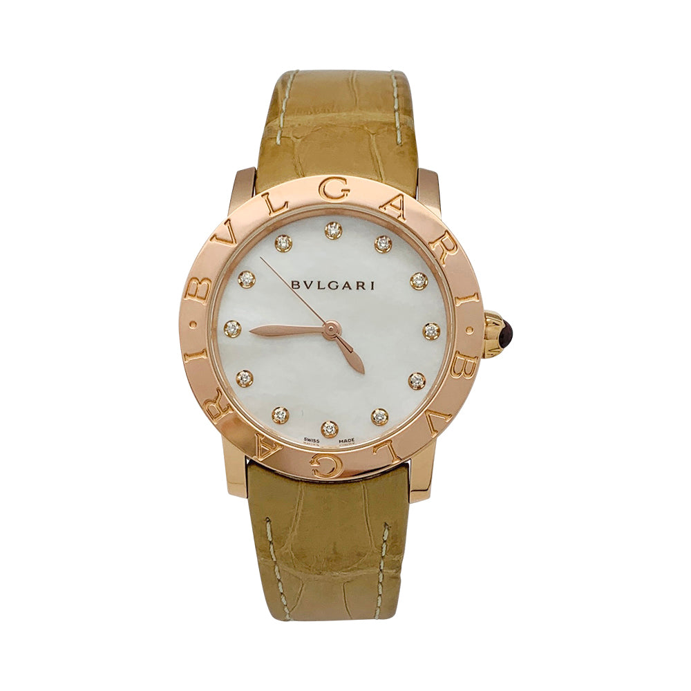 Montre Bulgari, modele "BB33"en or rose 3