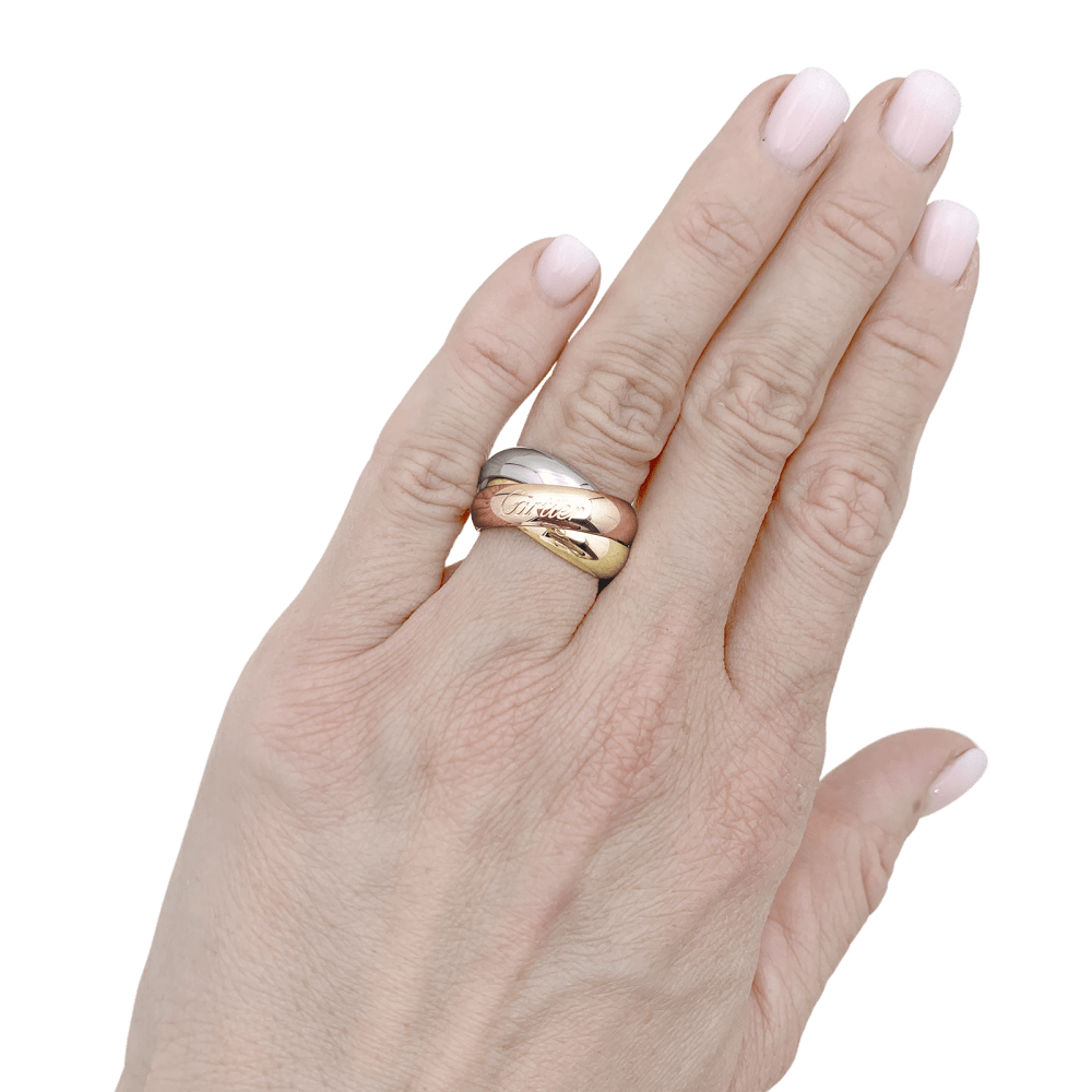 Bague Cartier, "Trinity", or jaune, or blanc, or rose. 5