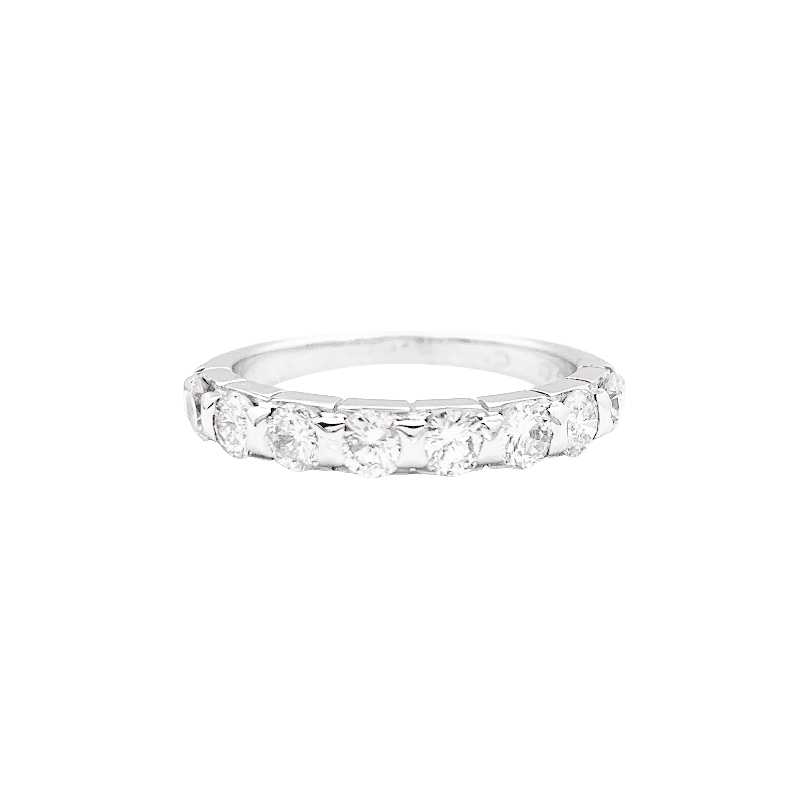 Demi-alliance or blanc et diamants. 4