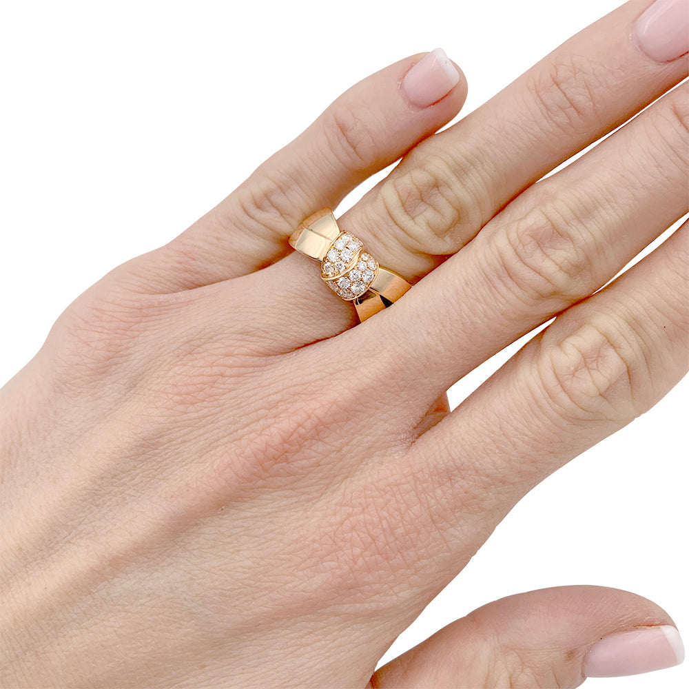 Bague Chaumet, "Liens Séduction", or rose et diamants. 8