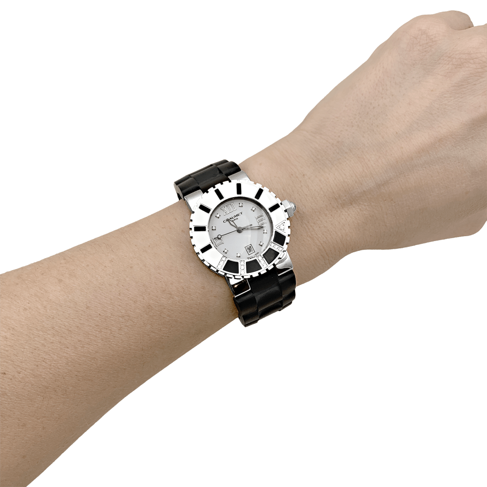 Montre Chaumet, "Class-One", en acier et diamants. 5