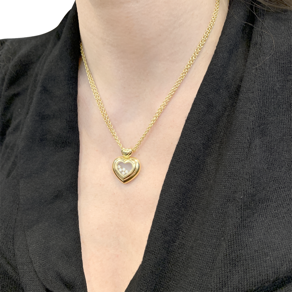 Collier Chopard "Happy Diamonds" or jaune, diamants. 6