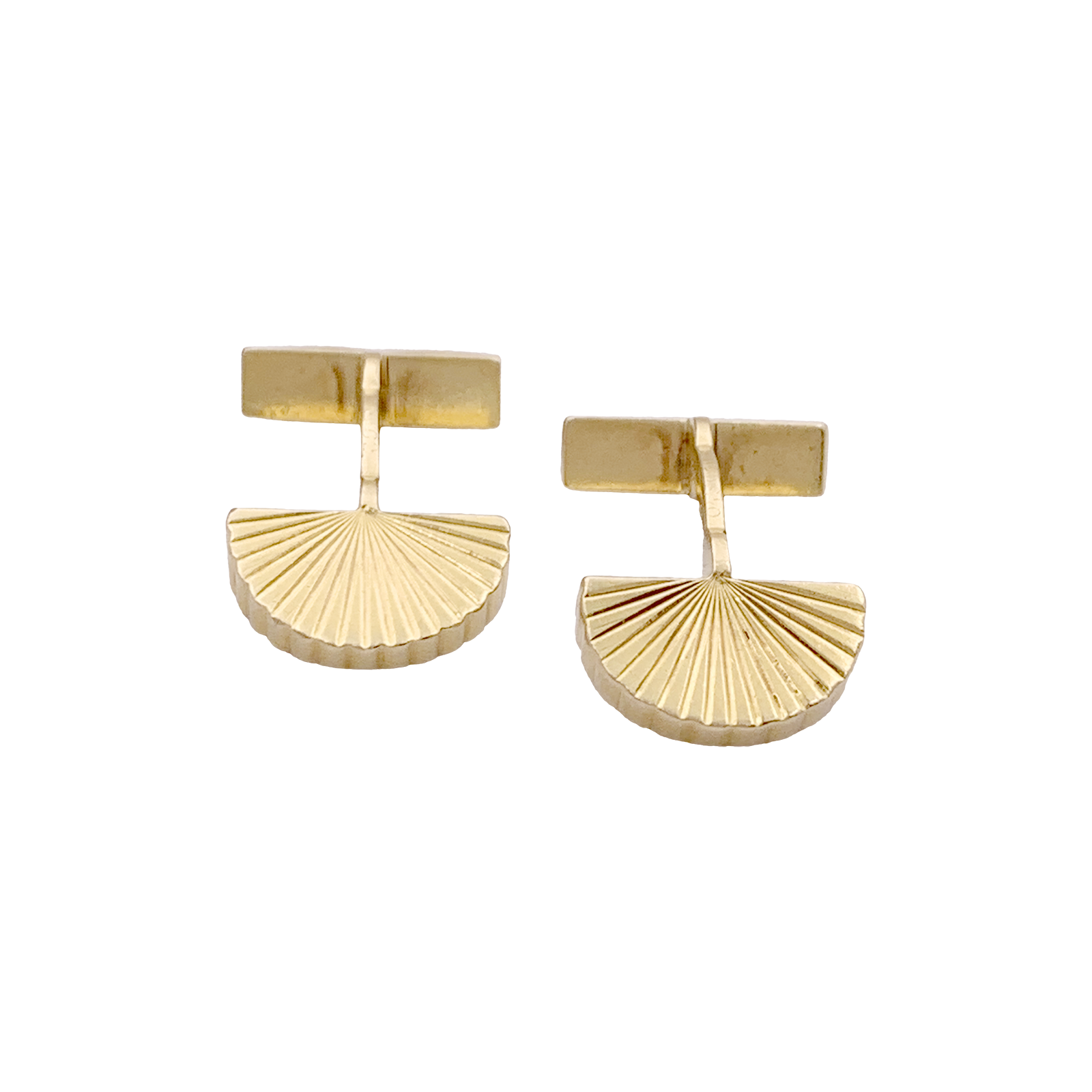 Boutons de manchette vintage Cartier, "Eventail", or jaune. 3