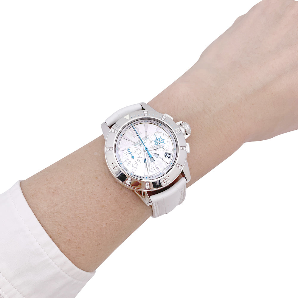Montre Jaeger Lecoultre "Lady Diving Chrono Date" acier, diamants. 1