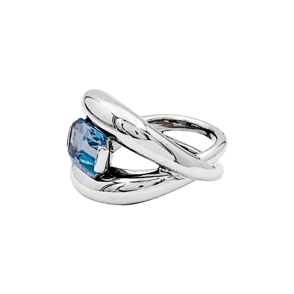 Bague Mauboussin, "Twins", or blanc, aigue-marine. 2