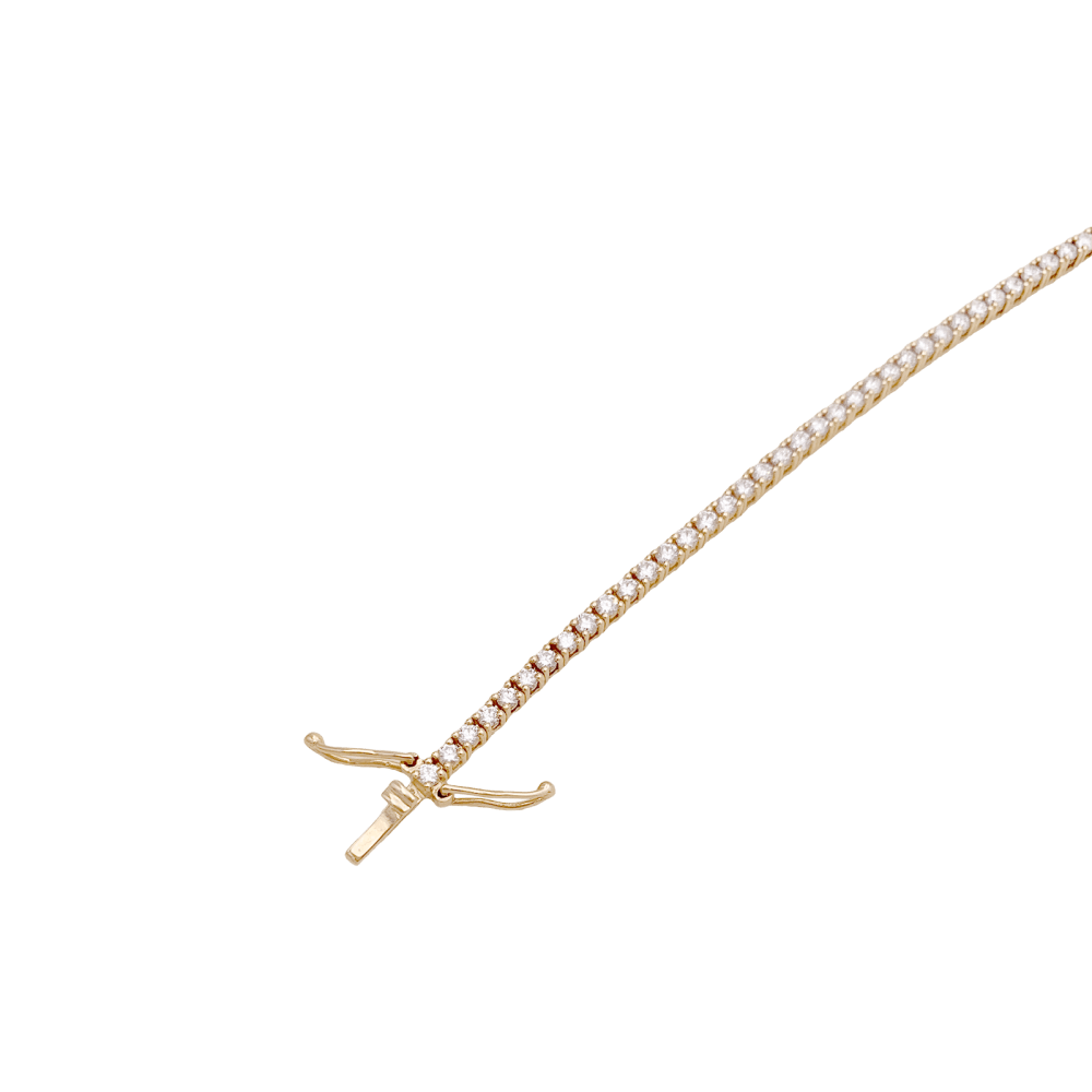 Bracelet ligne, or rose et diamants. 3